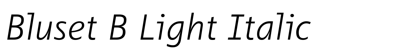 Bluset B Light Italic